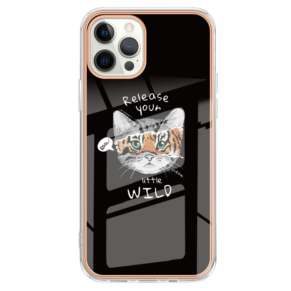 YB IMD Series-19 Style D For iPhone 12 Pro Max 6.7 inch Electroplating Phone Case 2.0mm TPU IMD Pattern Phone Cover
