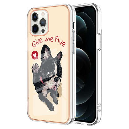 YB IMD Series-19 Style D For iPhone 12 Pro Max 6.7 inch Electroplating Phone Case 2.0mm TPU IMD Pattern Phone Cover