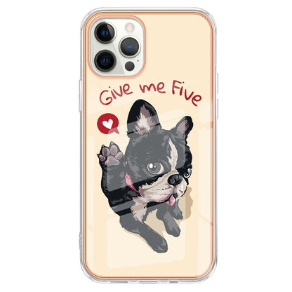 YB IMD Series-19 Style D For iPhone 12 Pro Max 6.7 inch Electroplating Phone Case 2.0mm TPU IMD Pattern Phone Cover
