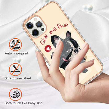 YB IMD Series-19 Style D For iPhone 12 Pro Max 6.7 inch Electroplating Phone Case 2.0mm TPU IMD Pattern Phone Cover