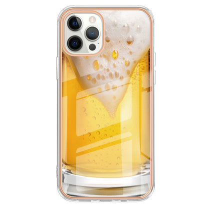 YB IMD Series-19 Style D For iPhone 12 Pro Max 6.7 inch Electroplating Phone Case 2.0mm TPU IMD Pattern Phone Cover