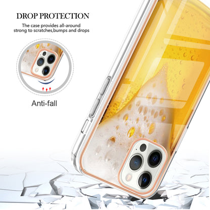 YB IMD Series-19 Style D For iPhone 12 Pro Max 6.7 inch Electroplating Phone Case 2.0mm TPU IMD Pattern Phone Cover