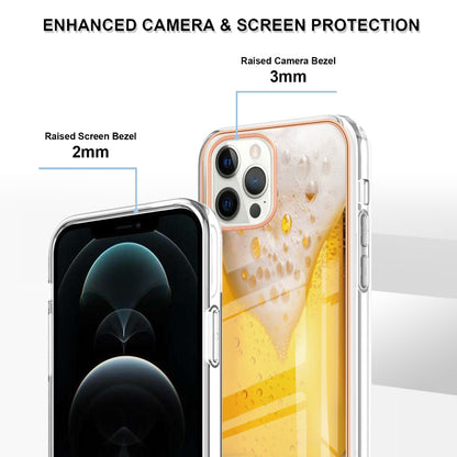 YB IMD Series-19 Style D For iPhone 12 Pro Max 6.7 inch Electroplating Phone Case 2.0mm TPU IMD Pattern Phone Cover