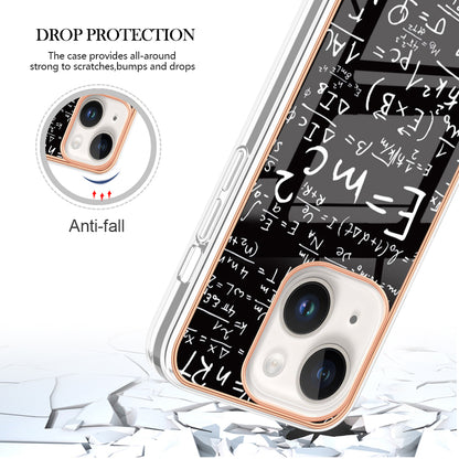 YB IMD Series-19 Style D For iPhone 14 Electroplating IMD Pattern Phone Case 2.0mm TPU Shockproof Cover