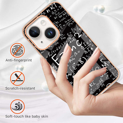 YB IMD Series-19 Style D For iPhone 14 Electroplating IMD Pattern Phone Case 2.0mm TPU Shockproof Cover