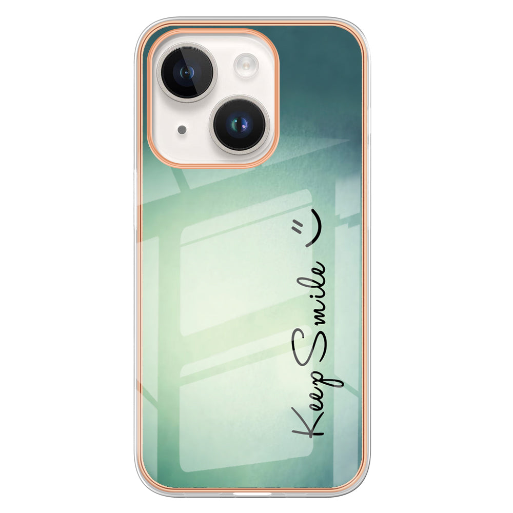 YB IMD Series-19 Style D For iPhone 15 Electroplated 2.0mm TPU IMD Phone Case Stylish Pattern Back Cover