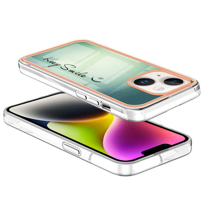YB IMD Series-19 Style D For iPhone 15 Electroplated 2.0mm TPU IMD Phone Case Stylish Pattern Back Cover