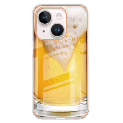 YB IMD Series-19 Style D For iPhone 15 Electroplated 2.0mm TPU IMD Phone Case Stylish Pattern Back Cover
