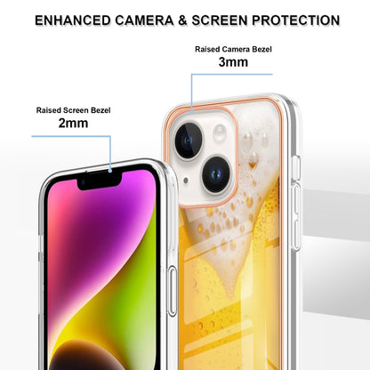 YB IMD Series-19 Style D For iPhone 15 Electroplated 2.0mm TPU IMD Phone Case Stylish Pattern Back Cover