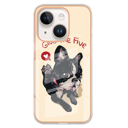 YB IMD Series-19 Style D For iPhone 15 Electroplated 2.0mm TPU IMD Phone Case Stylish Pattern Back Cover