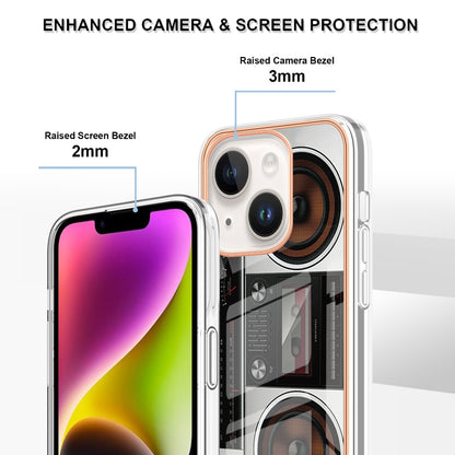 YB IMD Series-19 Style D For iPhone 15 Electroplated 2.0mm TPU IMD Phone Case Stylish Pattern Back Cover