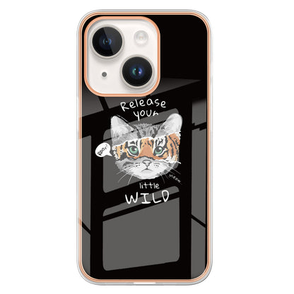 YB IMD Series-19 Style D For iPhone 15 Electroplated 2.0mm TPU IMD Phone Case Stylish Pattern Back Cover