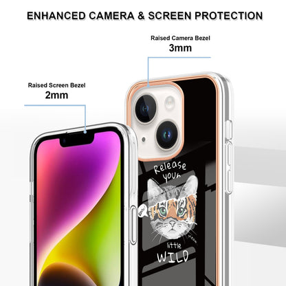 YB IMD Series-19 Style D For iPhone 15 Electroplated 2.0mm TPU IMD Phone Case Stylish Pattern Back Cover
