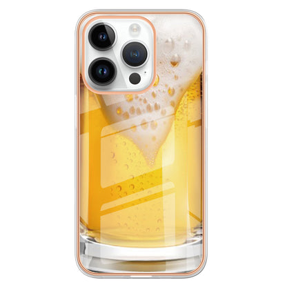 YB IMD Series-19 Style D For iPhone 15 Pro Electroplated Anti-drop Phone Case IMD Pattern 2.0mm TPU Cover