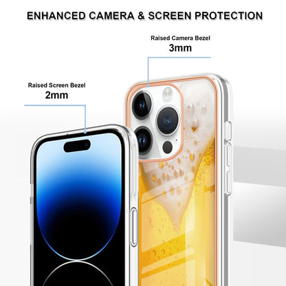 YB IMD Series-19 Style D For iPhone 15 Pro Electroplated Anti-drop Phone Case IMD Pattern 2.0mm TPU Cover