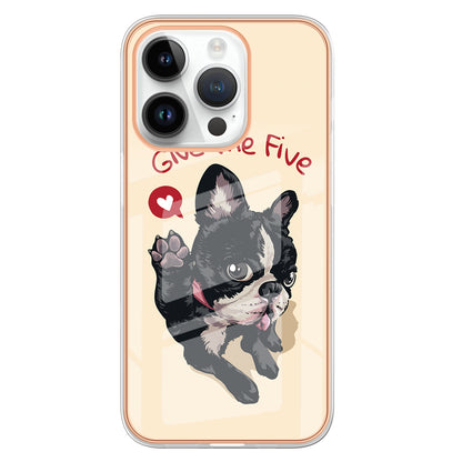 YB IMD Series-19 Style D For iPhone 15 Pro Electroplated Anti-drop Phone Case IMD Pattern 2.0mm TPU Cover