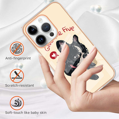 YB IMD Series-19 Style D For iPhone 15 Pro Electroplated Anti-drop Phone Case IMD Pattern 2.0mm TPU Cover