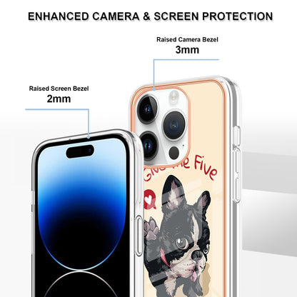 YB IMD Series-19 Style D For iPhone 15 Pro Electroplated Anti-drop Phone Case IMD Pattern 2.0mm TPU Cover