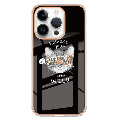 YB IMD Series-19 Style D For iPhone 15 Pro Electroplated Anti-drop Phone Case IMD Pattern 2.0mm TPU Cover