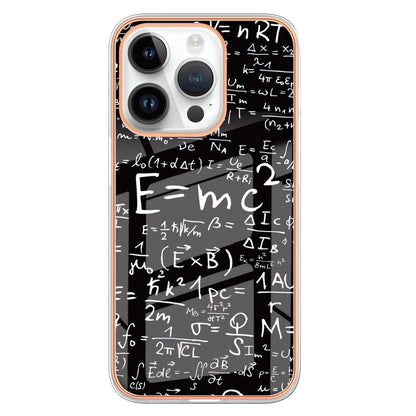 YB IMD Series-19 Style D For iPhone 15 Pro Electroplated Anti-drop Phone Case IMD Pattern 2.0mm TPU Cover