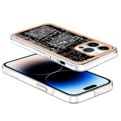 YB IMD Series-19 Style D For iPhone 15 Pro Electroplated Anti-drop Phone Case IMD Pattern 2.0mm TPU Cover