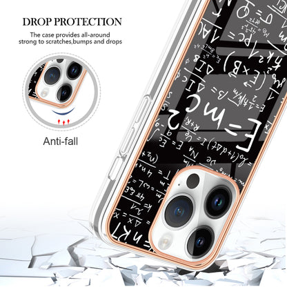 YB IMD Series-19 Style D For iPhone 15 Pro Electroplated Anti-drop Phone Case IMD Pattern 2.0mm TPU Cover