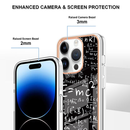 YB IMD Series-19 Style D For iPhone 15 Pro Electroplated Anti-drop Phone Case IMD Pattern 2.0mm TPU Cover