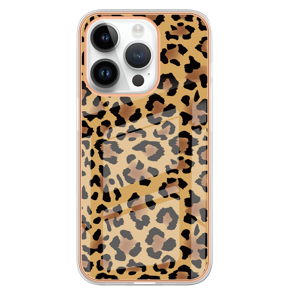 YB IMD Series-19 Style D For iPhone 15 Pro Electroplated Anti-drop Phone Case IMD Pattern 2.0mm TPU Cover