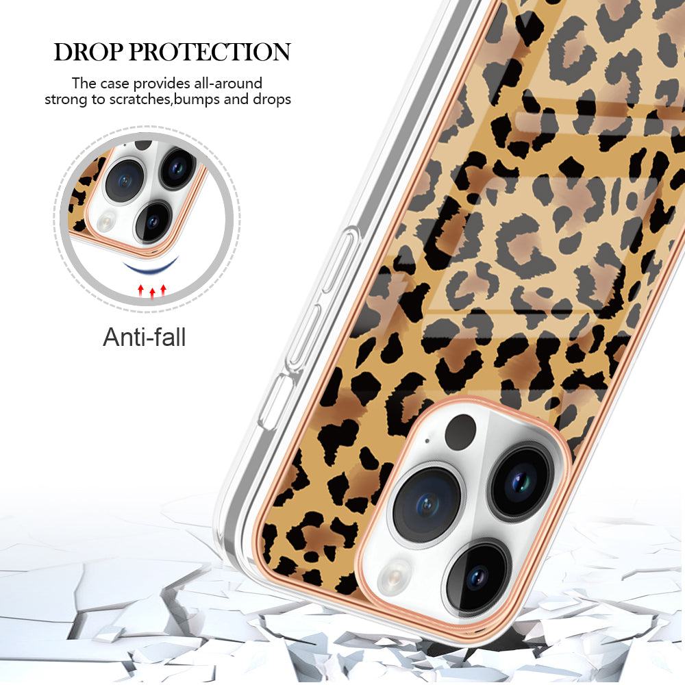 YB IMD Series-19 Style D For iPhone 15 Pro Electroplated Anti-drop Phone Case IMD Pattern 2.0mm TPU Cover