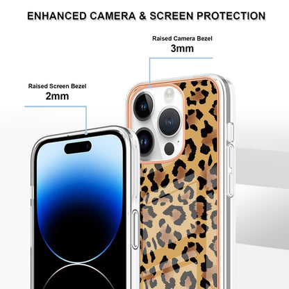 YB IMD Series-19 Style D For iPhone 15 Pro Electroplated Anti-drop Phone Case IMD Pattern 2.0mm TPU Cover