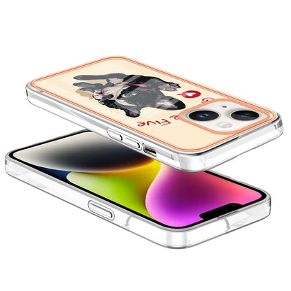 YB IMD Series-19 Style D For iPhone 15 Plus Electroplated Shockproof Phone Case 2.0mm TPU IMD Pattern Print Cover