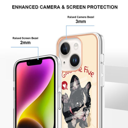 YB IMD Series-19 Style D For iPhone 15 Plus Electroplated Shockproof Phone Case 2.0mm TPU IMD Pattern Print Cover