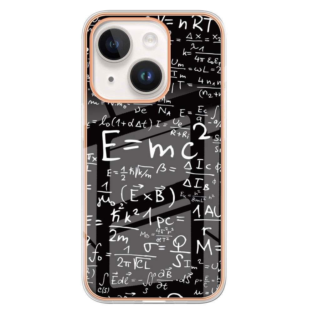 YB IMD Series-19 Style D For iPhone 15 Plus Electroplated Shockproof Phone Case 2.0mm TPU IMD Pattern Print Cover