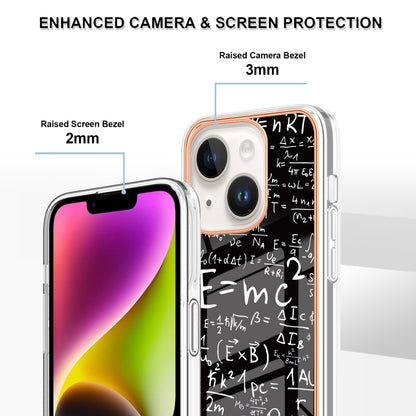 YB IMD Series-19 Style D For iPhone 15 Plus Electroplated Shockproof Phone Case 2.0mm TPU IMD Pattern Print Cover
