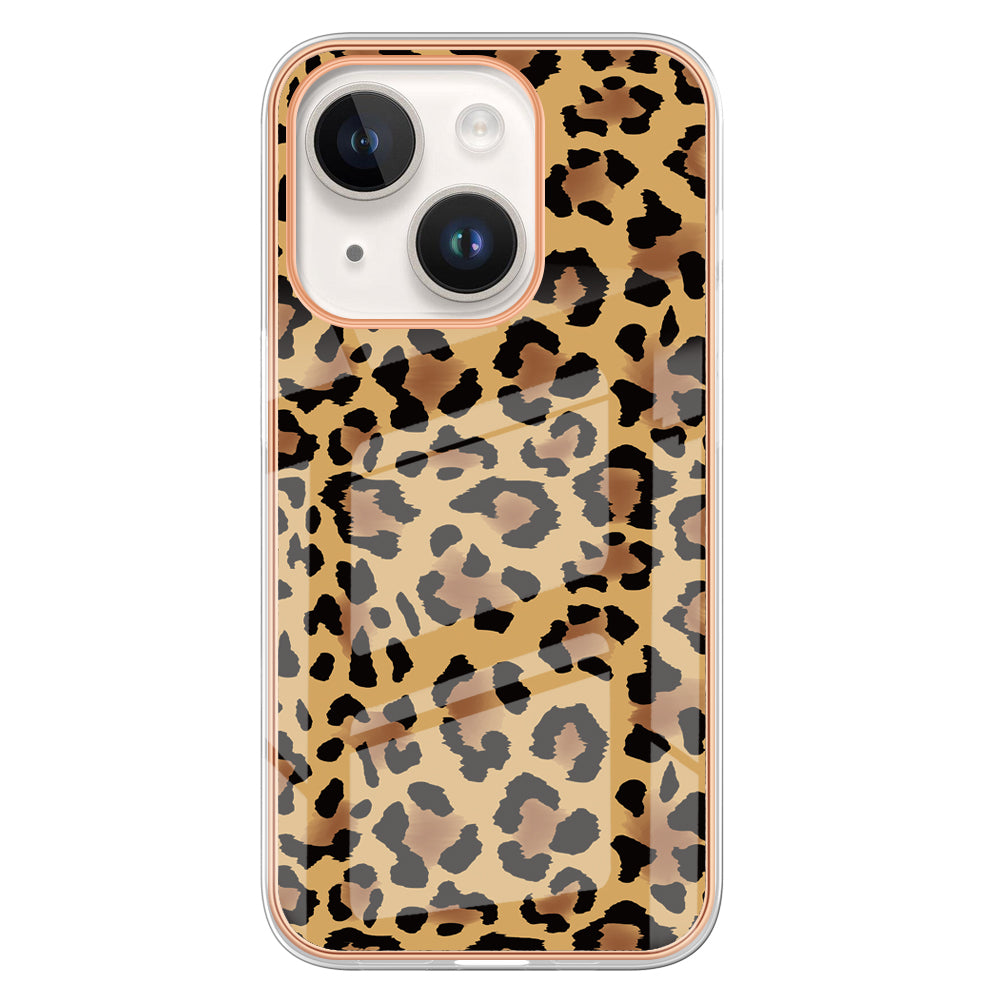 YB IMD Series-19 Style D For iPhone 15 Plus Electroplated Shockproof Phone Case 2.0mm TPU IMD Pattern Print Cover