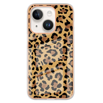 YB IMD Series-19 Style D For iPhone 15 Plus Electroplated Shockproof Phone Case 2.0mm TPU IMD Pattern Print Cover