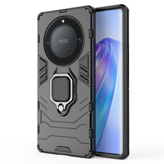 For Honor X40 5G / X9a 5G / Magic5 Lite 5G Ring Holder Kickstand Back Cover TPU+PC Anti-drop Phone Case