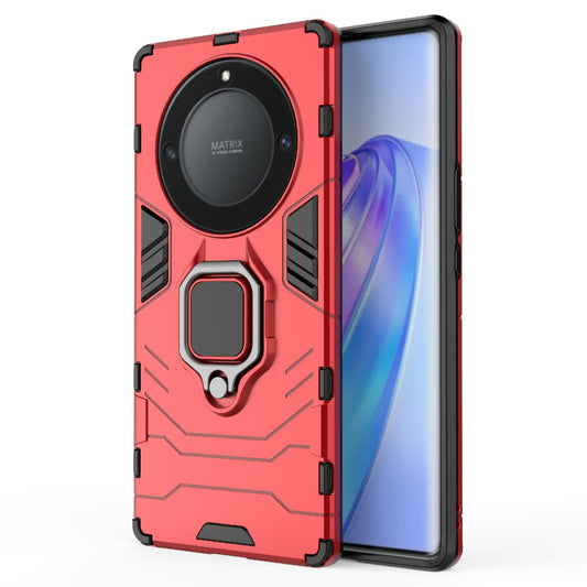 For Honor X40 5G / X9a 5G / Magic5 Lite 5G Ring Holder Kickstand Back Cover TPU+PC Anti-drop Phone Case