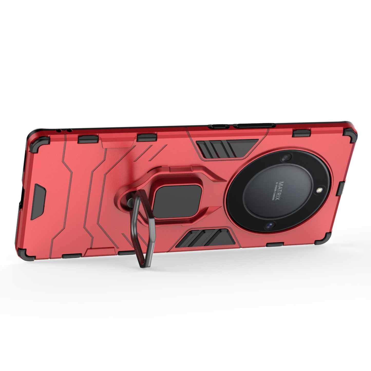 For Honor X40 5G / X9a 5G / Magic5 Lite 5G Ring Holder Kickstand Back Cover TPU+PC Anti-drop Phone Case