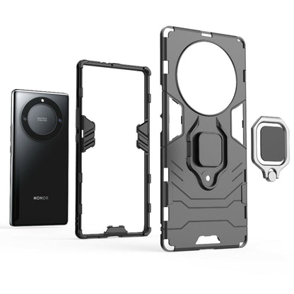 For Honor X40 5G / X9a 5G / Magic5 Lite 5G Ring Holder Kickstand Back Cover TPU+PC Anti-drop Phone Case