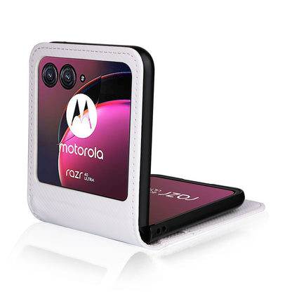 For Motorola Razr 40 Ultra 5G Card Holder Phone Case Carbon Fiber Texture PU Leather+PC Cover