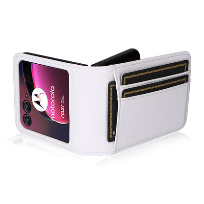 For Motorola Razr 40 Ultra 5G Card Holder Phone Case Carbon Fiber Texture PU Leather+PC Cover