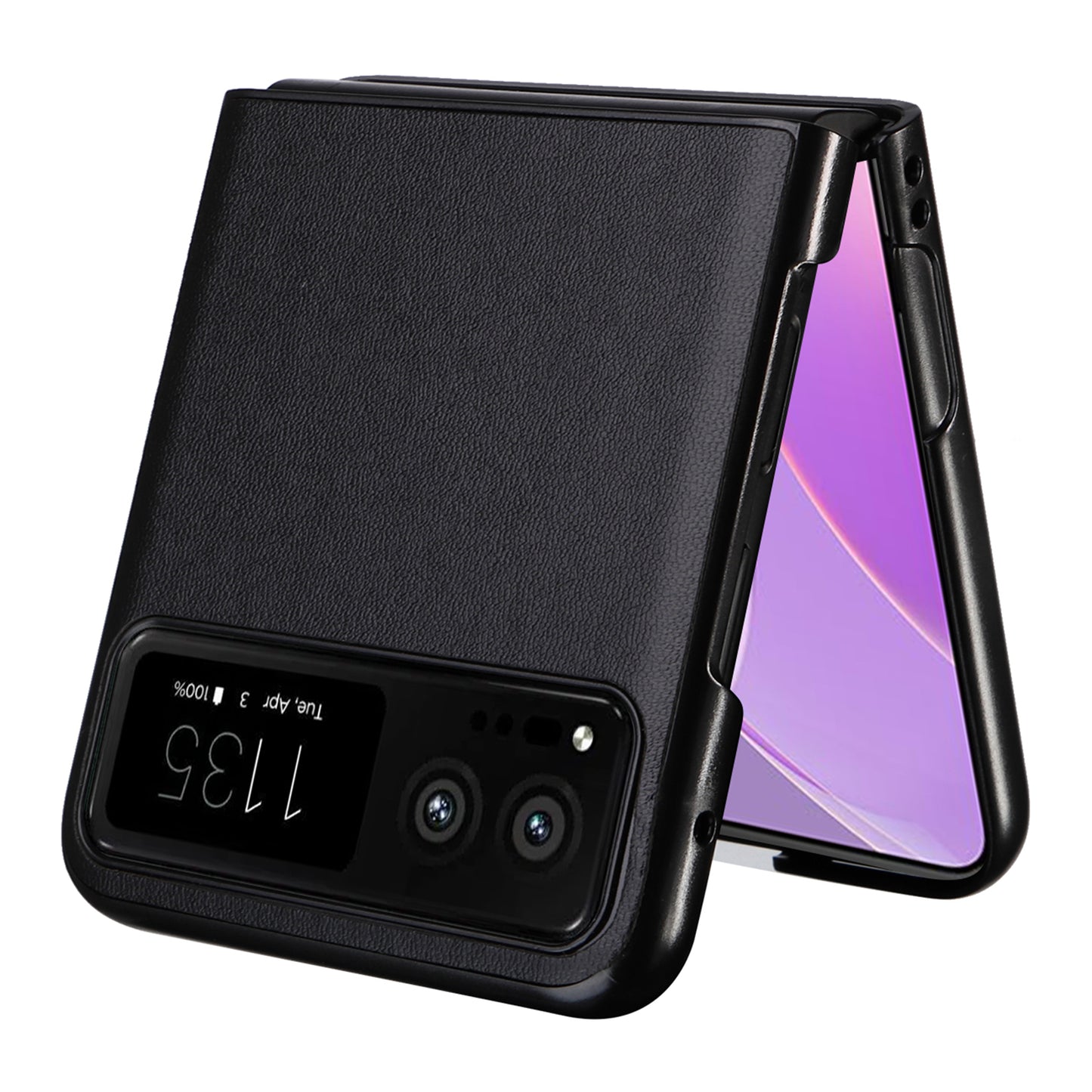 For Motorola Razr 40 5G Drop-proof Phone Cover Shockproof PU Leather+PC Phone Case