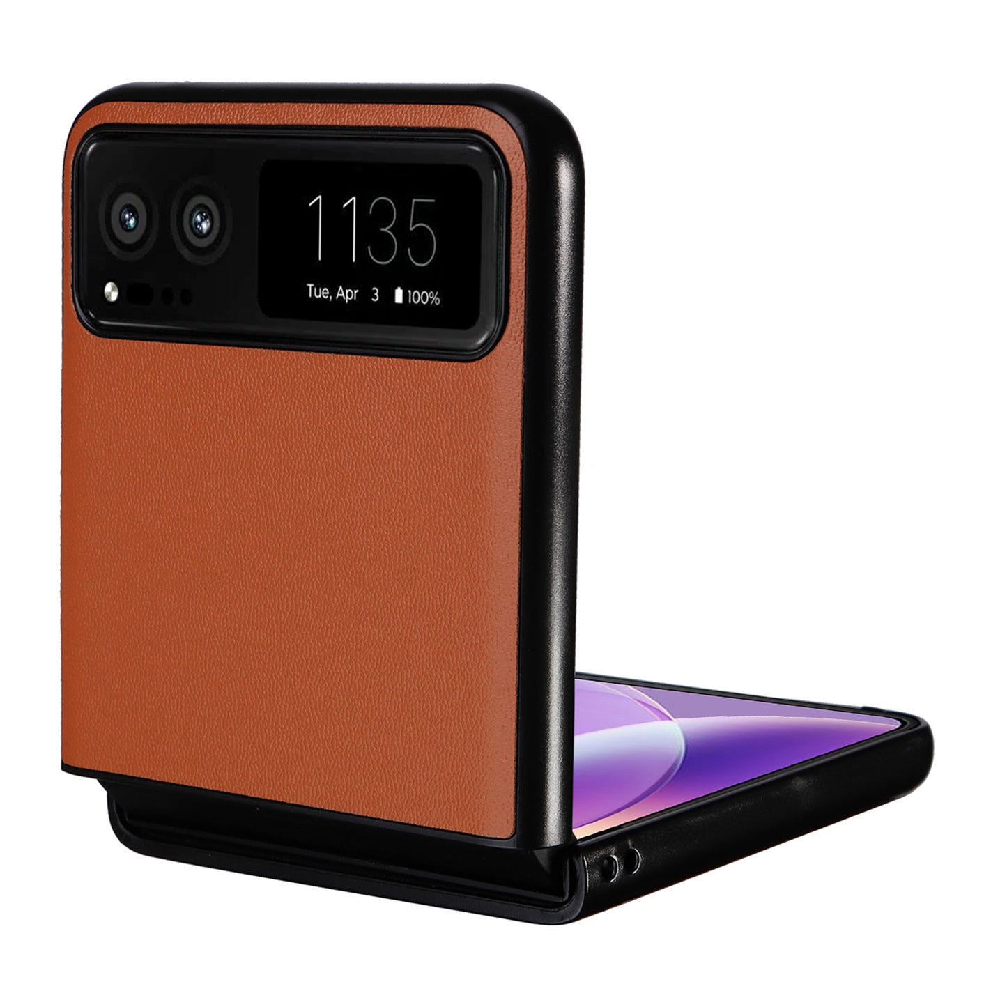 For Motorola Razr 40 5G Drop-proof Phone Cover Shockproof PU Leather+PC Phone Case