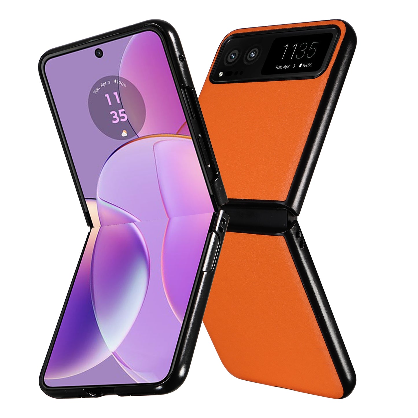 For Motorola Razr 40 5G Drop-proof Phone Cover Shockproof PU Leather+PC Phone Case