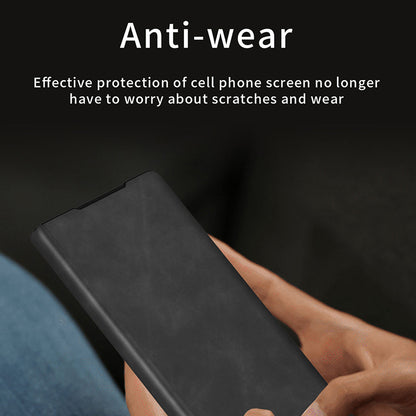 For Honor Magic V2 5G Folding Phone Case Nappa Texture PU Leather + PC Stand Cover