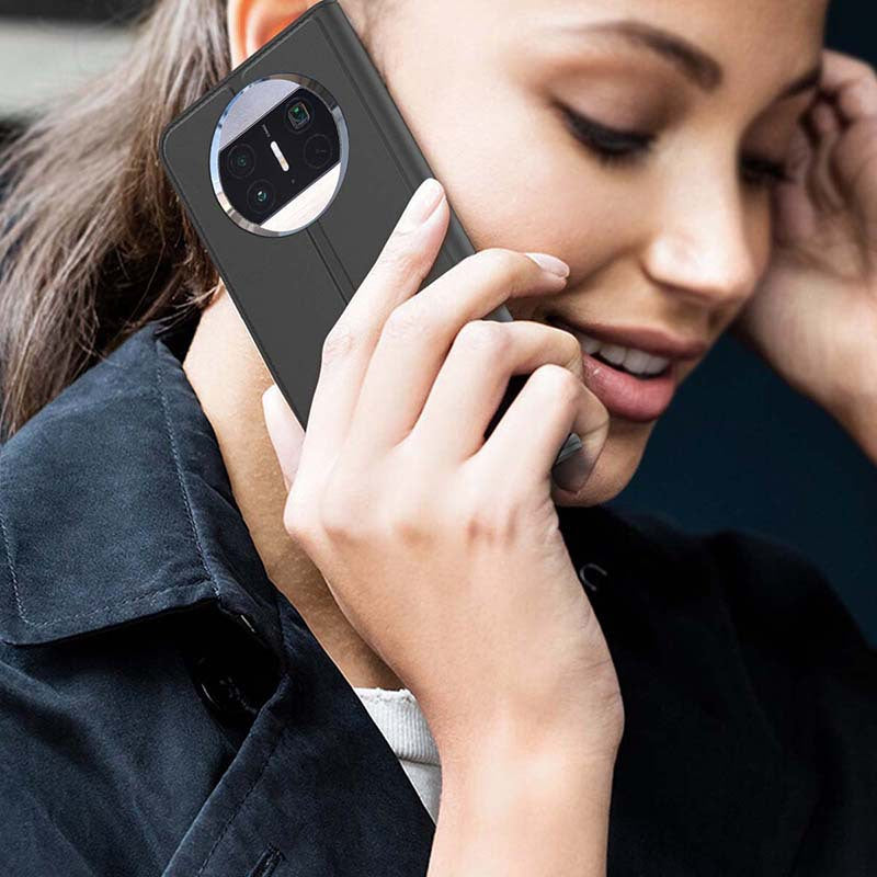 For Huawei Mate X3 5G Smooth Feeling PU Leather Phone Case Card Storage Slot Magnetic Stand Shell