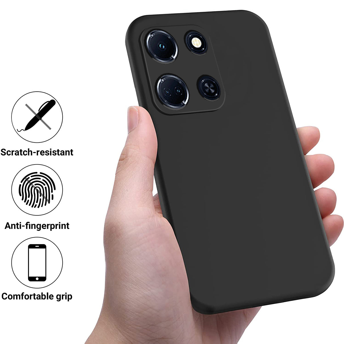 For Infinix Note 30 VIP 5G Soft Lining Shockproof Cover Liquid Silicone Cell Phone Case with Strap