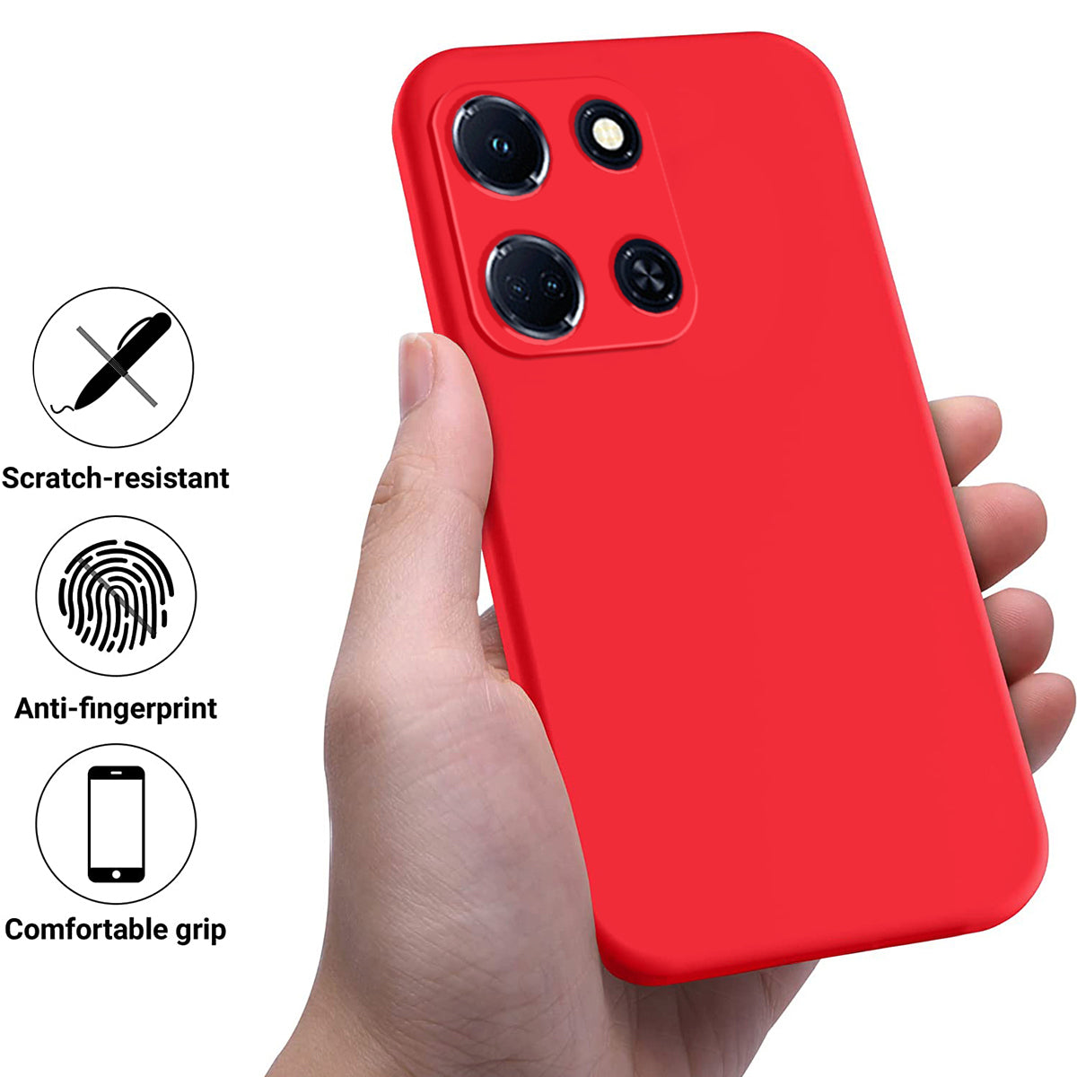 For Infinix Note 30 VIP 5G Soft Lining Shockproof Cover Liquid Silicone Cell Phone Case with Strap