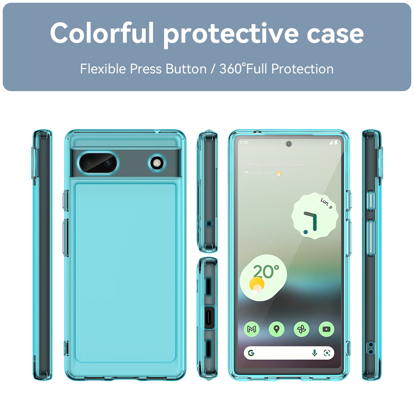 Candy Series For Google Pixel 6a Drop-proof TPU Phone Case Clear Back Cover